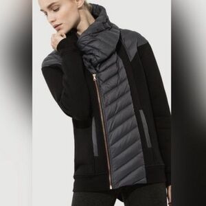 Kit and Ace Liberty French Terry Puffer Size 8 Black Grey Jacket Fall Spring